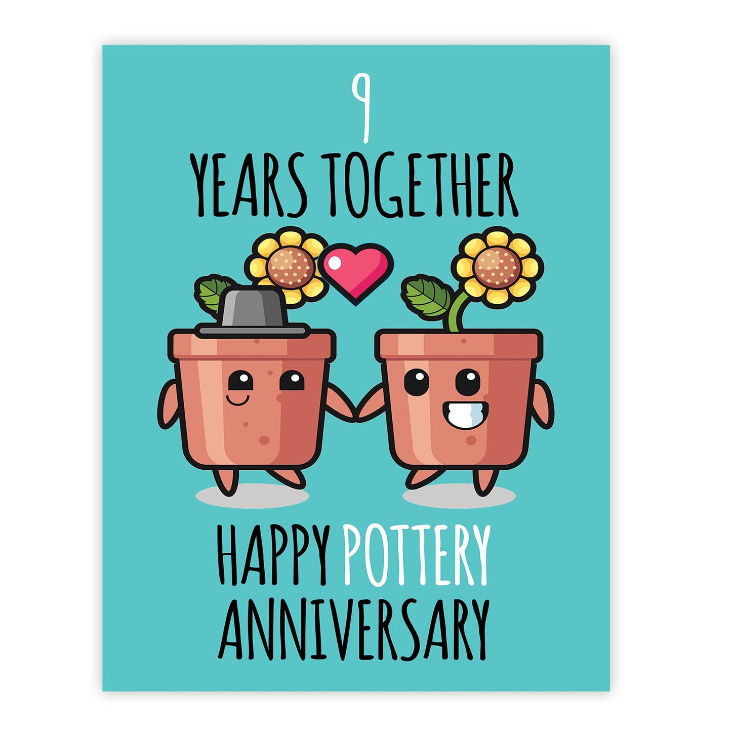 Stuff4 9th Anniversary Poster Unframed - 9 Years Together - Happy 9th Wedding Anniversary Cute Gifts for Wife Companion Boyfriend Partner Husband Girlfriend, 8x10 Inch Anniversaries Posters