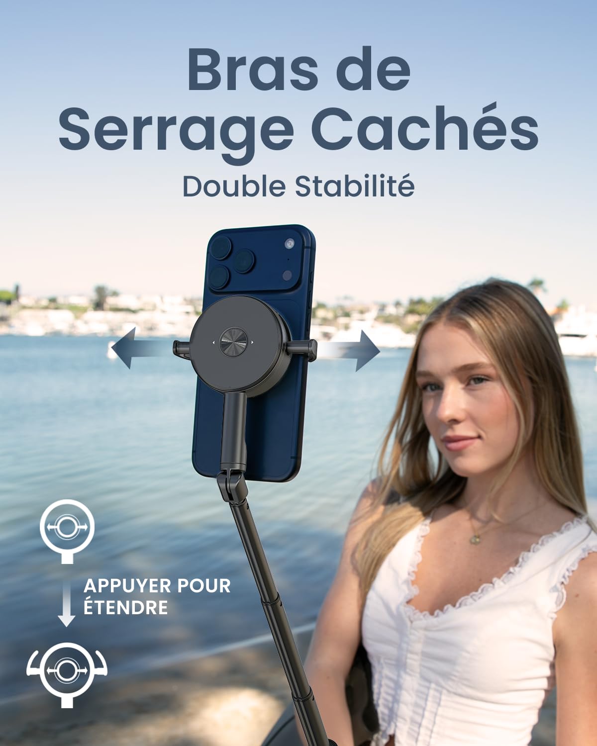 KraftGeek 170cm Trépied Smartphone pour iPhone Compatible avec MagSafe