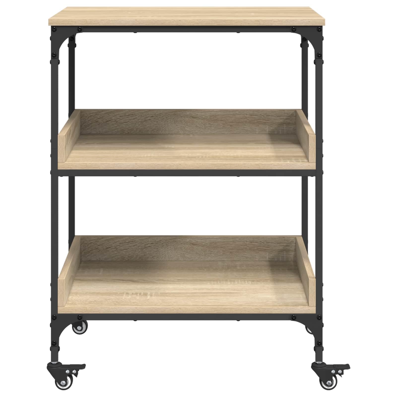 vidaXL Carrello da Cucina Rovere Sonoma 60 x 41 x 80,5 cm, Carrello cucina moderno, funzionale e resistente con tanto spazio, organizzatore per interni