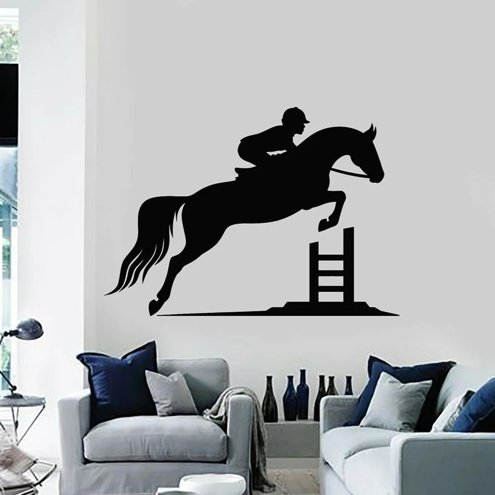 WEIMEIJIE Horse Head wall Sticker, pet Animal Decoration, Vinyl wall Sticker, Jumping Horse, Living Room, Children's Room wall Sticker.