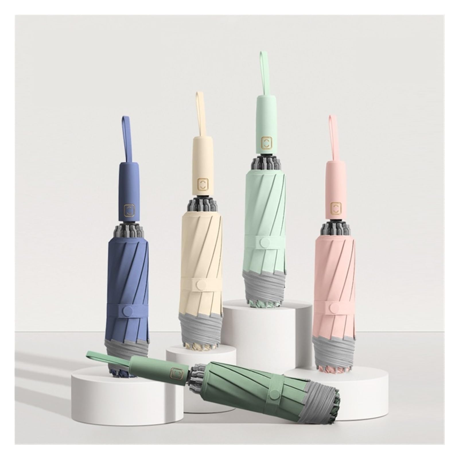 eexbz Umbrellas for Rain Ten-Bone Umbrella Automatic Men's Large Folding Umbrella Umbrellas Strong Umbrella for Wind and Rain(A)