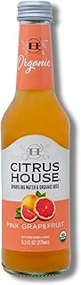 Citrus House Organic Sparkling Juice, Pink Grapefruit, Modern Italian Soda, No Added Sugar, No Preservatives, 9.3 Fl Oz Glass Bottle (Pack of 12)