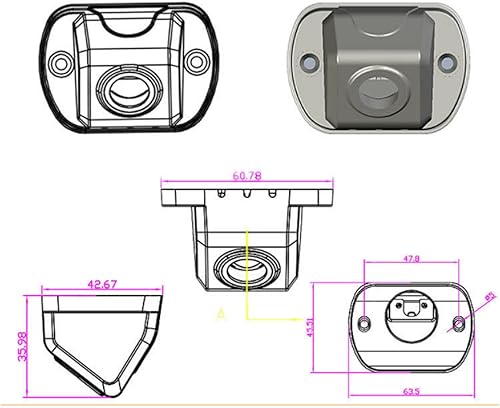 Miniatura 5 de Cámara de punto ciego Cámara de visión lateral de coche para Rv, cabeza de aviación de 4 pines, cámara lateral de ángulo de visión de 150°, visión