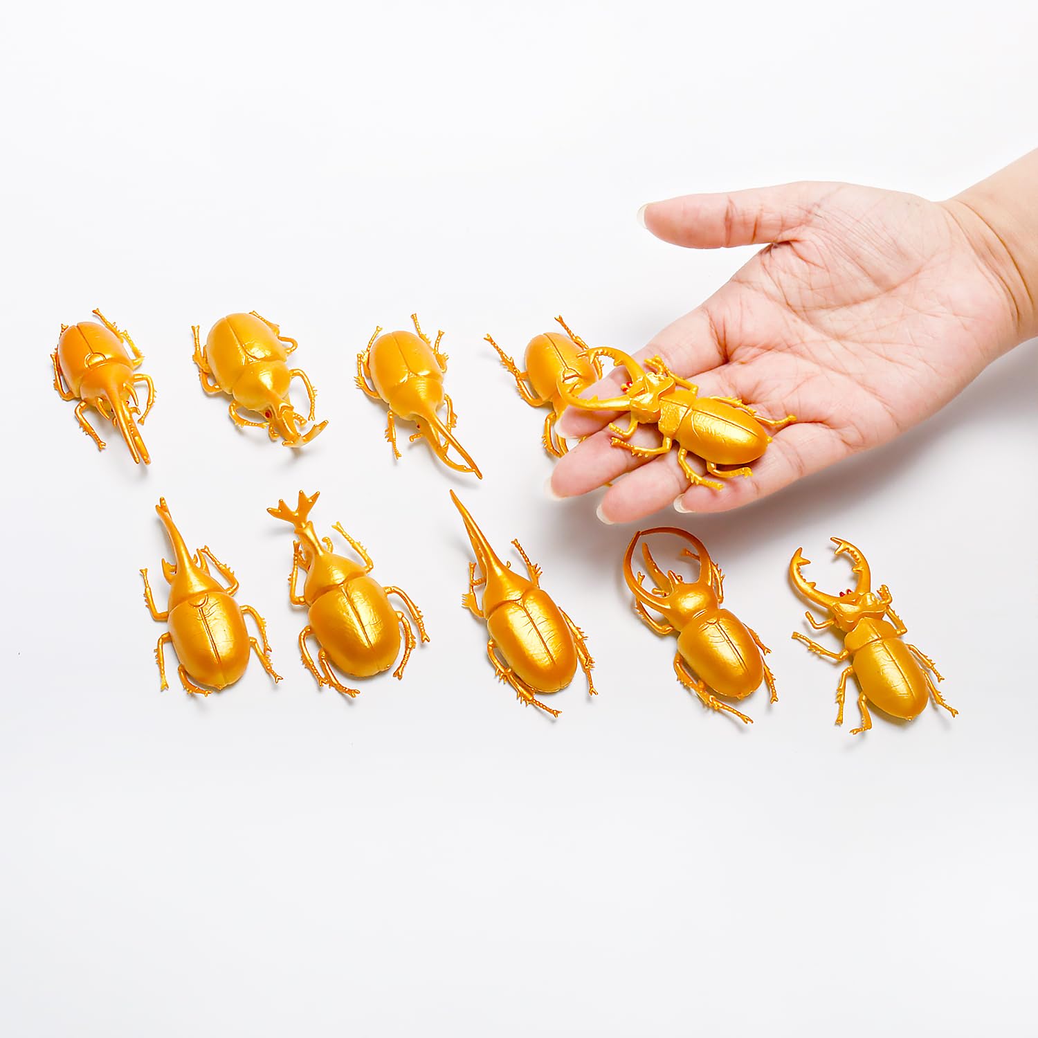 Amazon.co.jp: 10個 2.5インチ ゴールド プラスチック カブトムシ