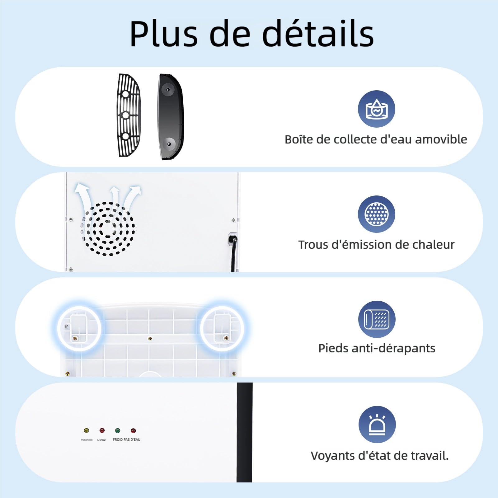 Distributeur d'eau Froide/Chaude sur Pied, Fontaine à Eau Compatible Bonbonnes, Chauffage/Refroidissement Rapide