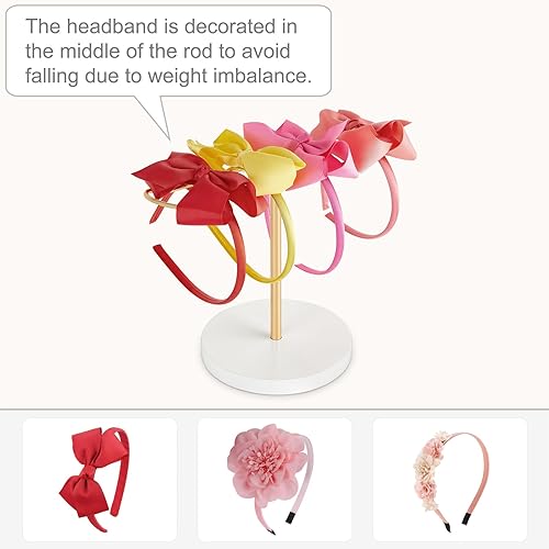 Miniatura 9 de Dahey Soporte para diadema de metal, organizador de aro para el cabello, organizador de accesorios para el cabello, cuerdas para el cabello,