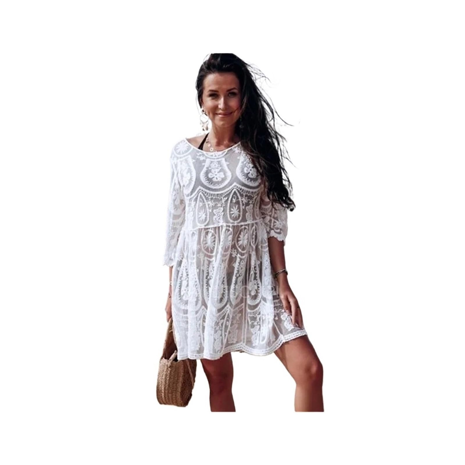 Mini Cache-Maillot de Plage en Dentelle Transparente