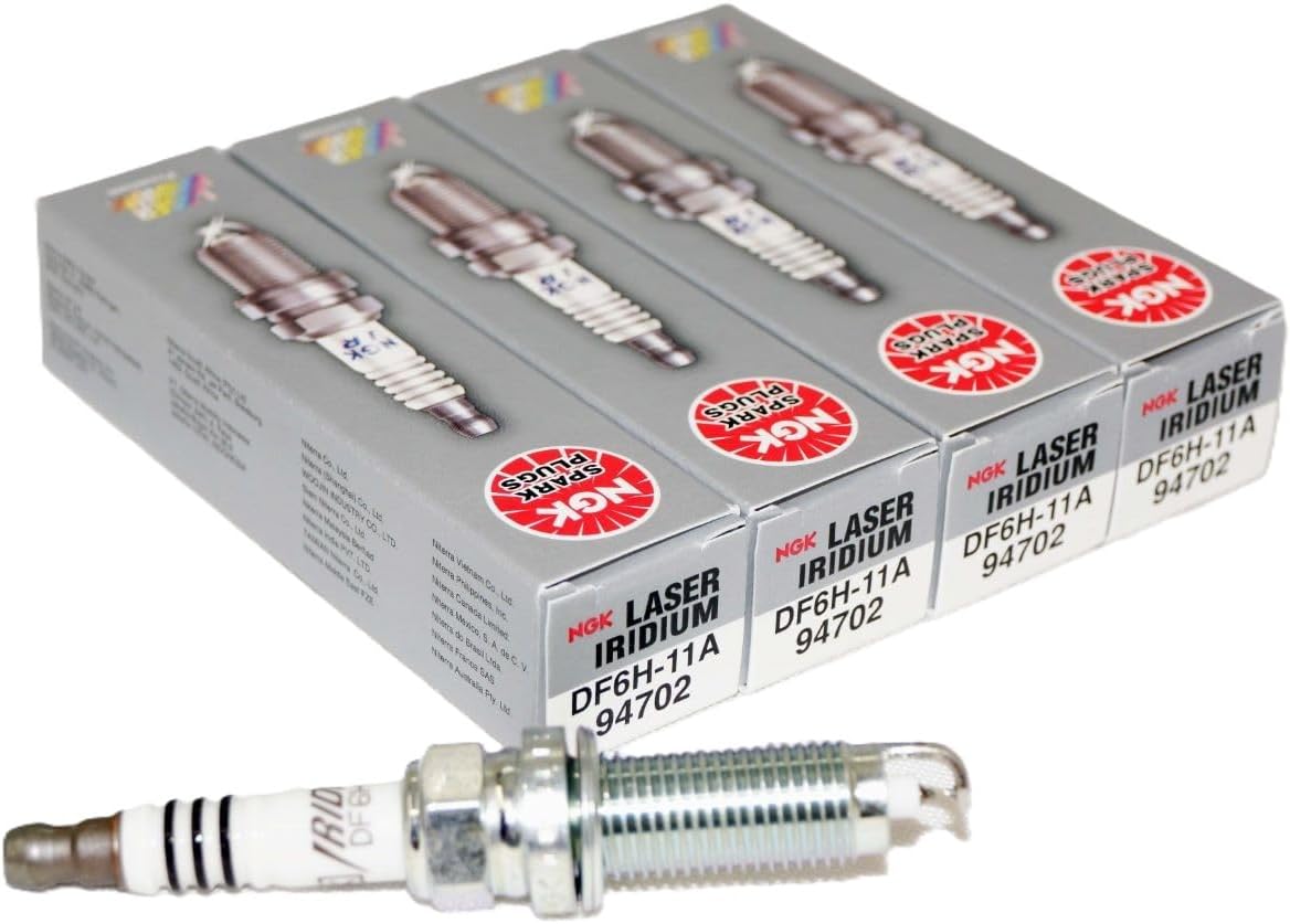 NGK Laser Iridium 94702 DF6H-11A Laser Iridium Spark Plug, 4 Pack
