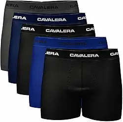 Kit 5 Cuecas Boxer Masculina Cavalera Sem Costura, Poliamida (BR, Alfa, Regular, Sortido 3)