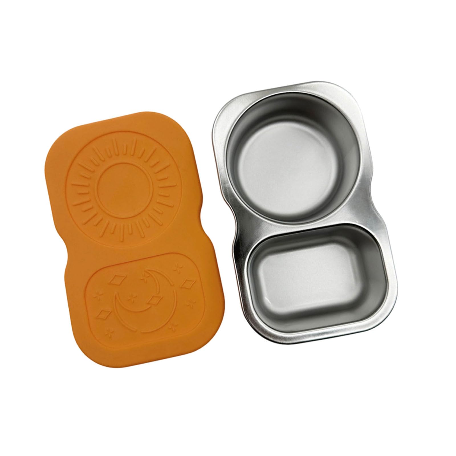 hogtnd Leak Proof Nonrust Steel Condiment Container with 2 Sections Family Gathering Sauce Ideal for Outdoor Dinings Kitchen Club Accessories