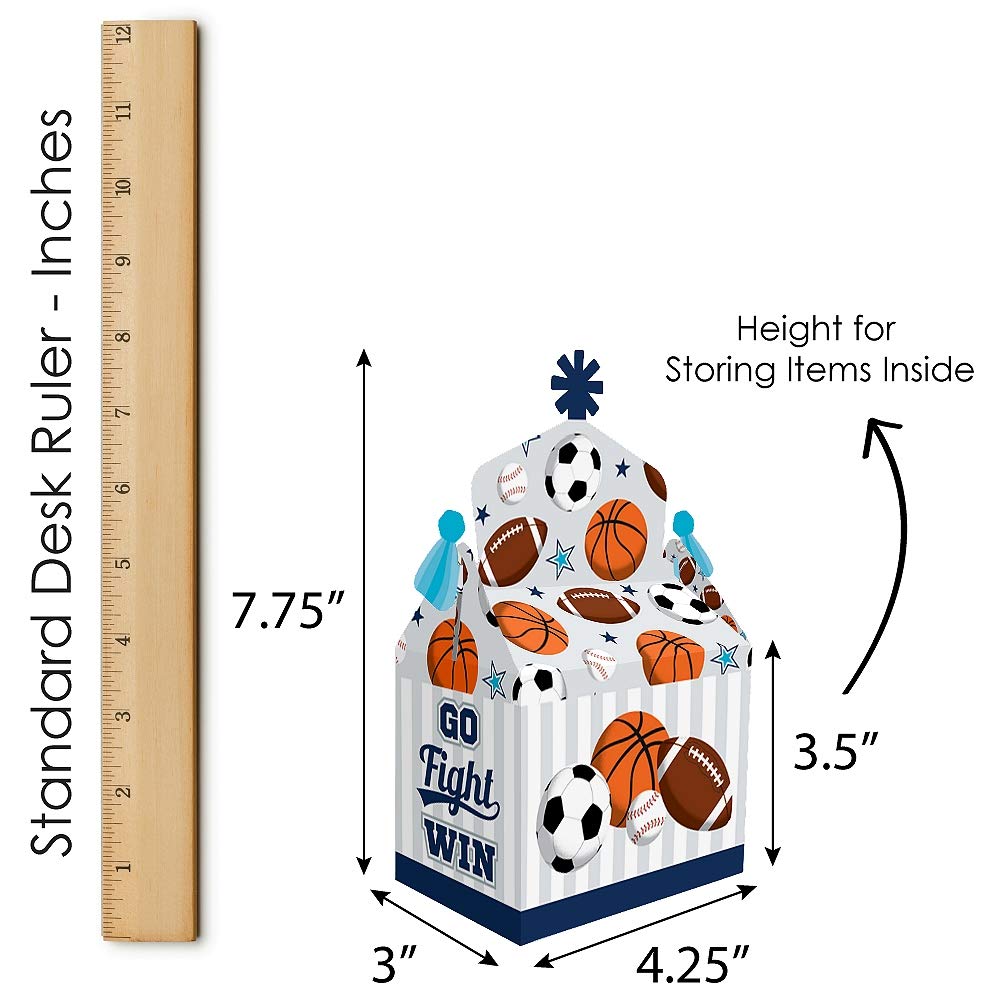 Big Dot Of Happiness Go, Fight, Win – Sport Goodie Boxen, Set Von 12 Stück, 10,8x7,6x19,7 Cm