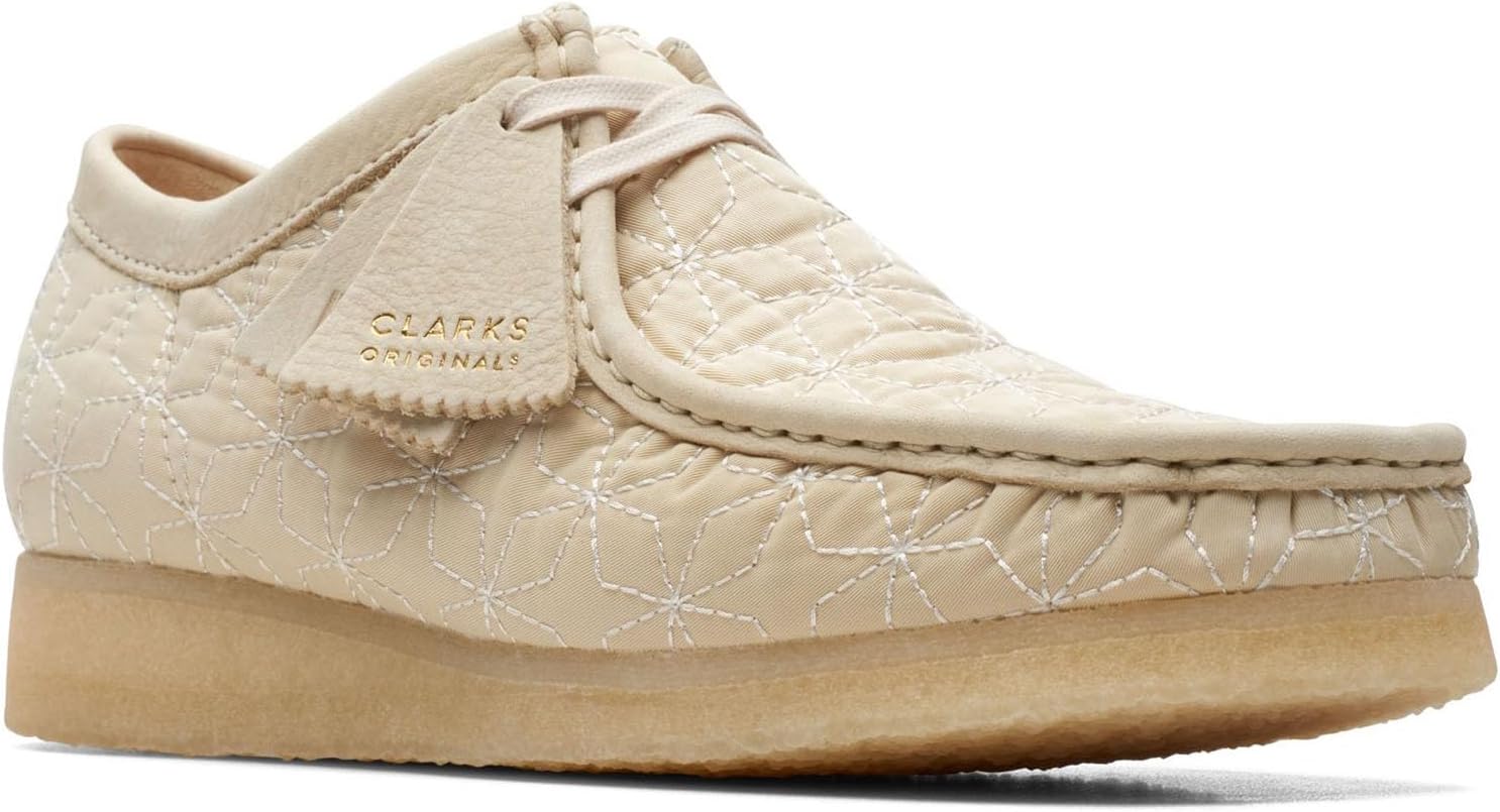 Clarks Wallabee masculino original feito no Vietnã, Bordado verde