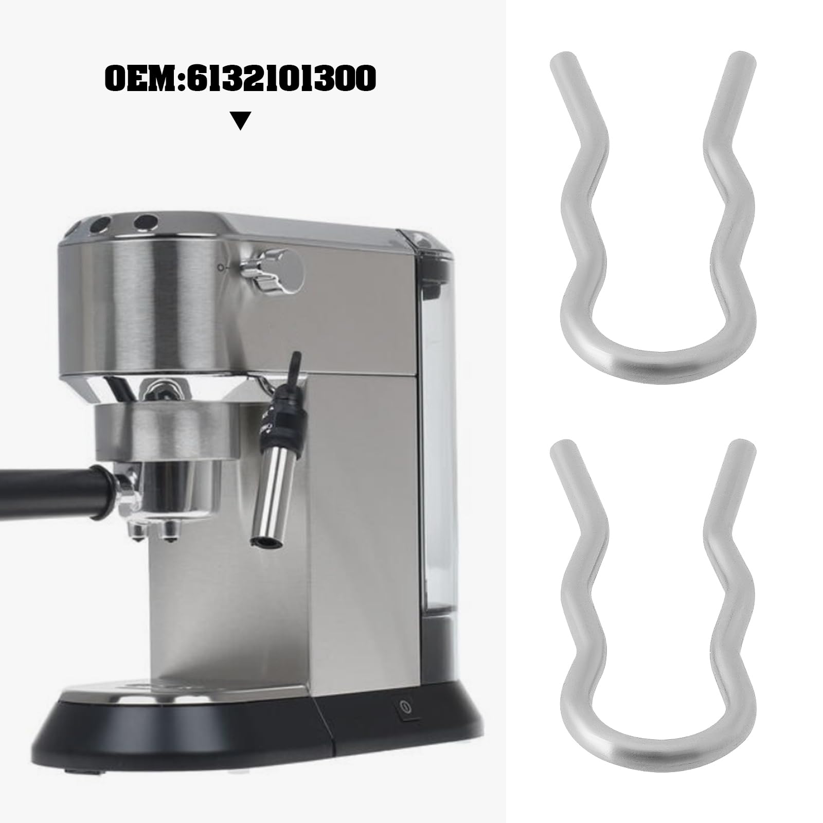 4 szt. klips sprężynowy do ekspresu do kawy część zamienna 6132101300 kompatybilna z Delonghi EC140B ECA13000 ECA13200 ECA13400 ECA13500N ECA13500S