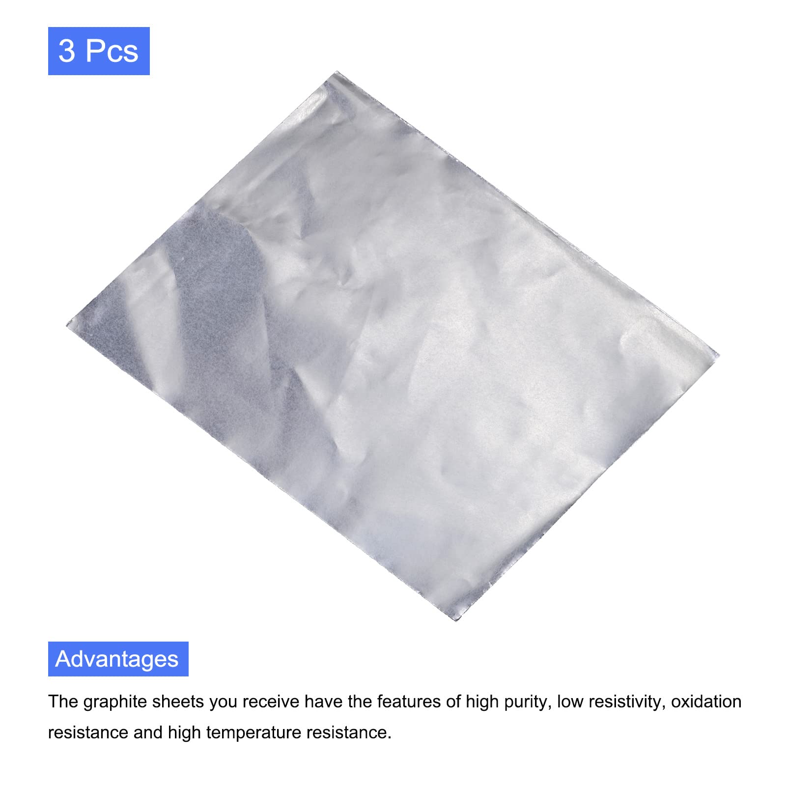 PATIKIL Graphite Flexible Feuille Joint Feuille Graphite Feuille Feuilles Graphite Papier 250x200x0.1mm, Paquet de 3