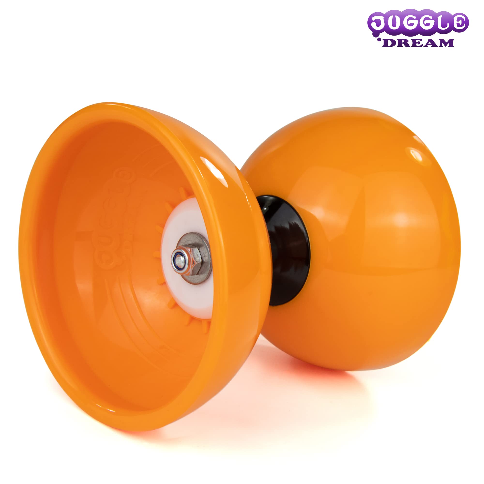 Juggle Dream Carousel Diabolo Jonglier-Set - Dreifach-Kugellagerachse - mit Aluminiumstäben und Online-Lernvideo - Jonglieren (Orange)