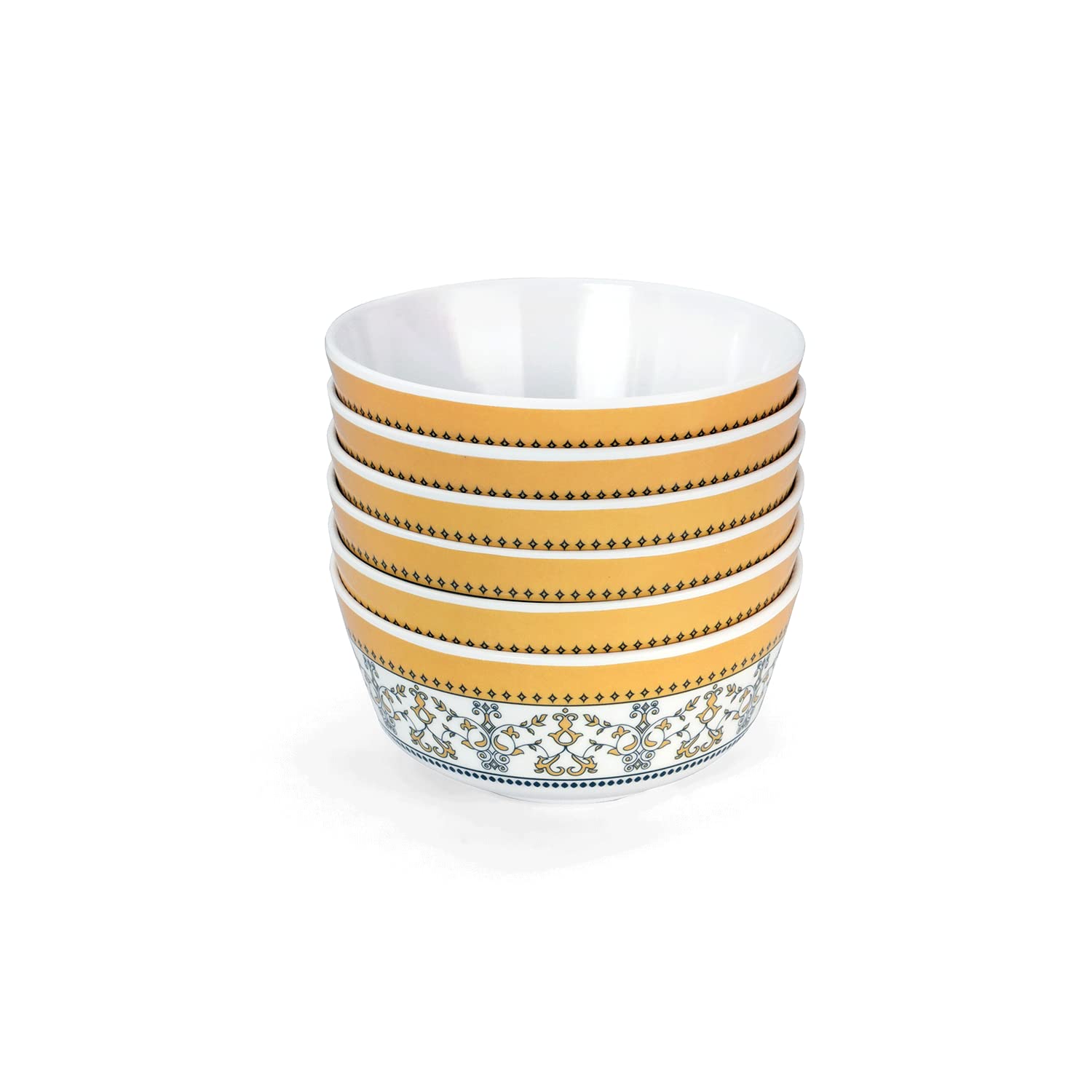 Superware | Pure Melamine | Bowl Set – ForgetMeNot 4” (6 nos.) | Stain Free, Glazed Finish