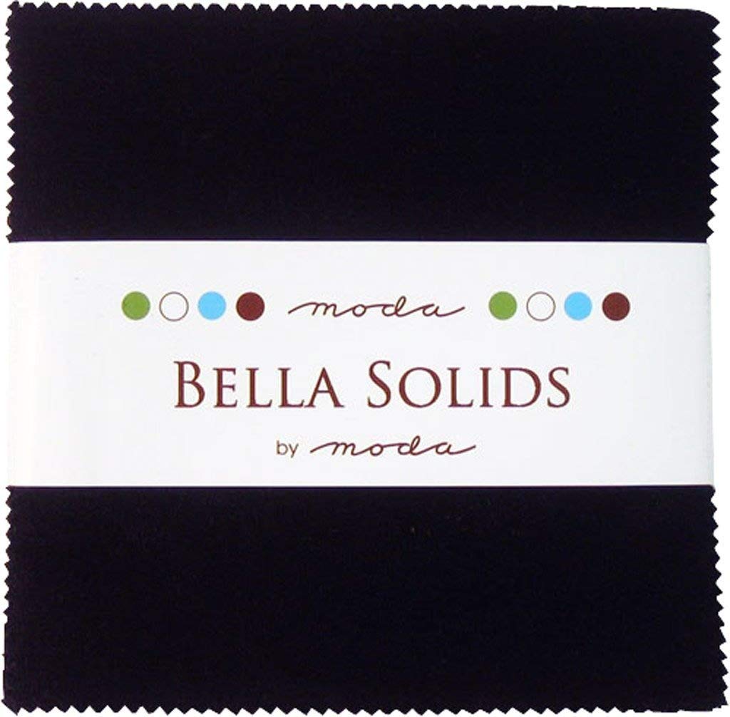 Bella Solids Blacks Moda Charm Pack by Moda Fabrics; 42-5" Quilt Squares - Image 2