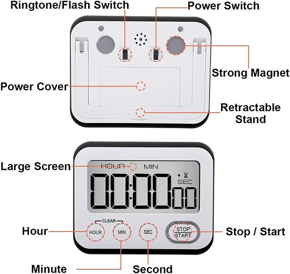 Digital Kitchen Countdown Timer Teachers Classroom Counter Large LCD Loud Kids Clock Mini Small Stopwatch