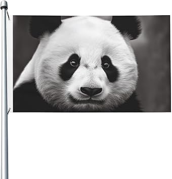 Cute Black and White Panda Flag 3x5 FT Outdoor Garden Flag Double Sided Holiday Flag with Grommets Seasons Flag Yard Flags for Outside House Garden Decorations Holiday Banner Sign