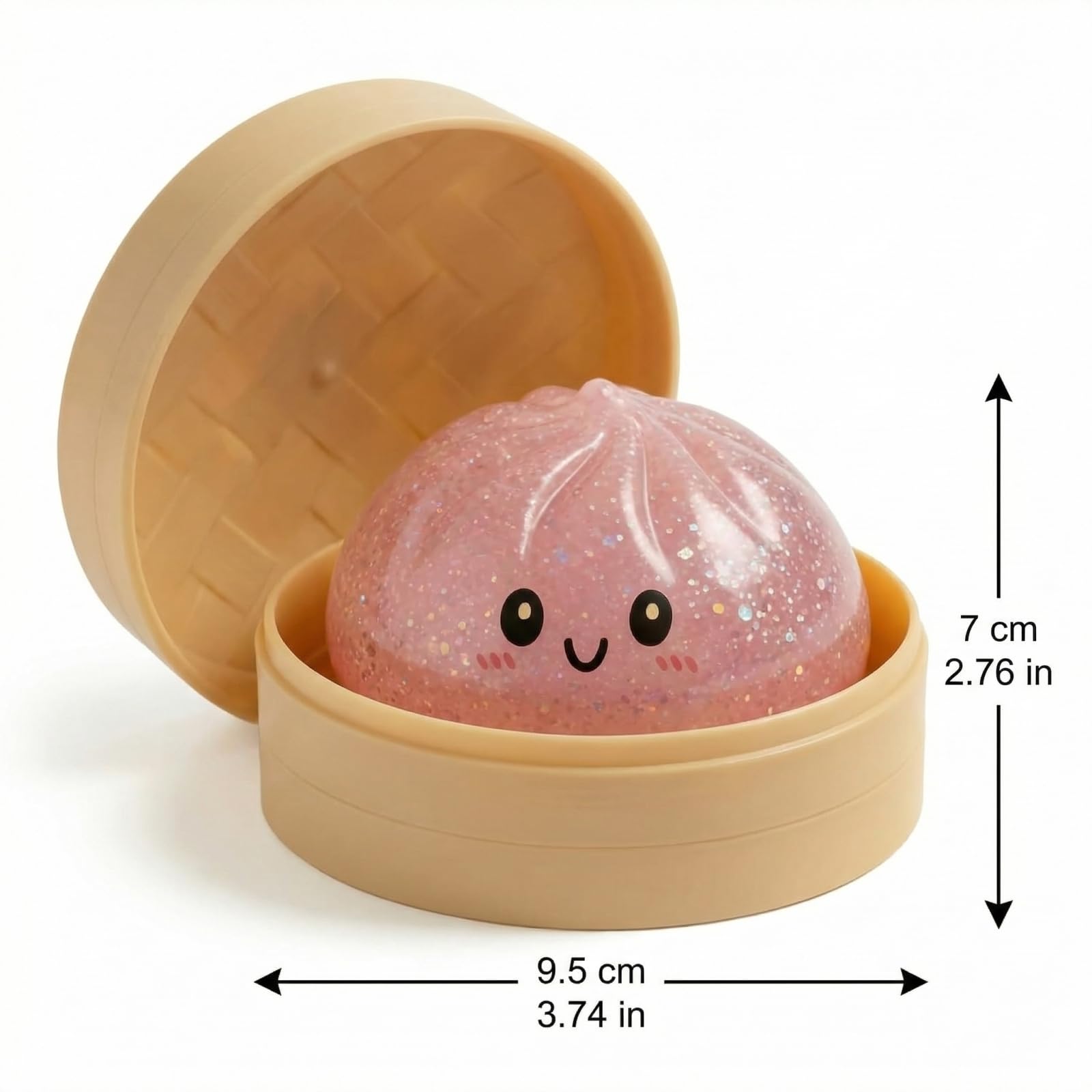 Glitter Dumpling Squishy, Gigante Squishy Ravioli per Adulti e Bambini, Giocattolo Antistress Con Vaporiera, Morbida Pallina Antistress, Palla per ufficio, scuola e viaggi