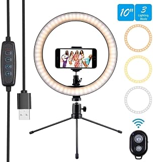 QZH Ring Light 10" Ring Light Selfie Light Ring Dimmable Beauty Desktop Ring Light Anchor Beauty Makeup Desktop Light