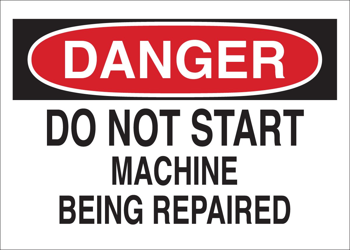 Panneau de danger pour machine industrielle plaque aluminium Brady 42485