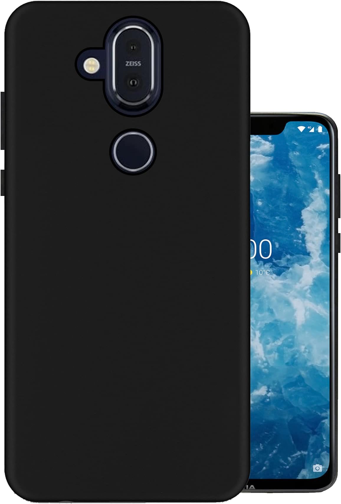 HELLO ZONE Exclusive Matte Finish Soft Back Case Cover for Nokia 8.1 - Black