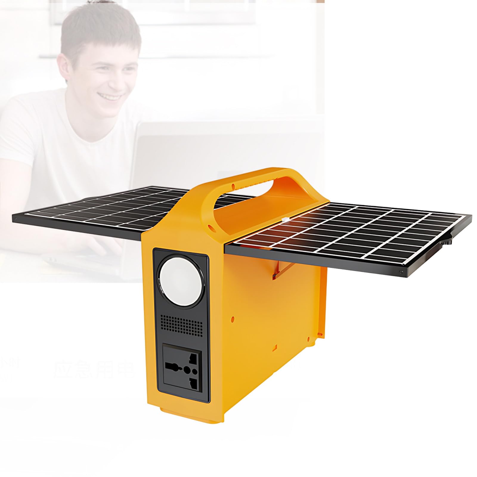 Générateur Solaire Portable 76.8wh, Batterie Lifepo4, Affichage LED, USB Pd, 5 Appareils Simultanés, pour Activités Extérieures Et Urgences