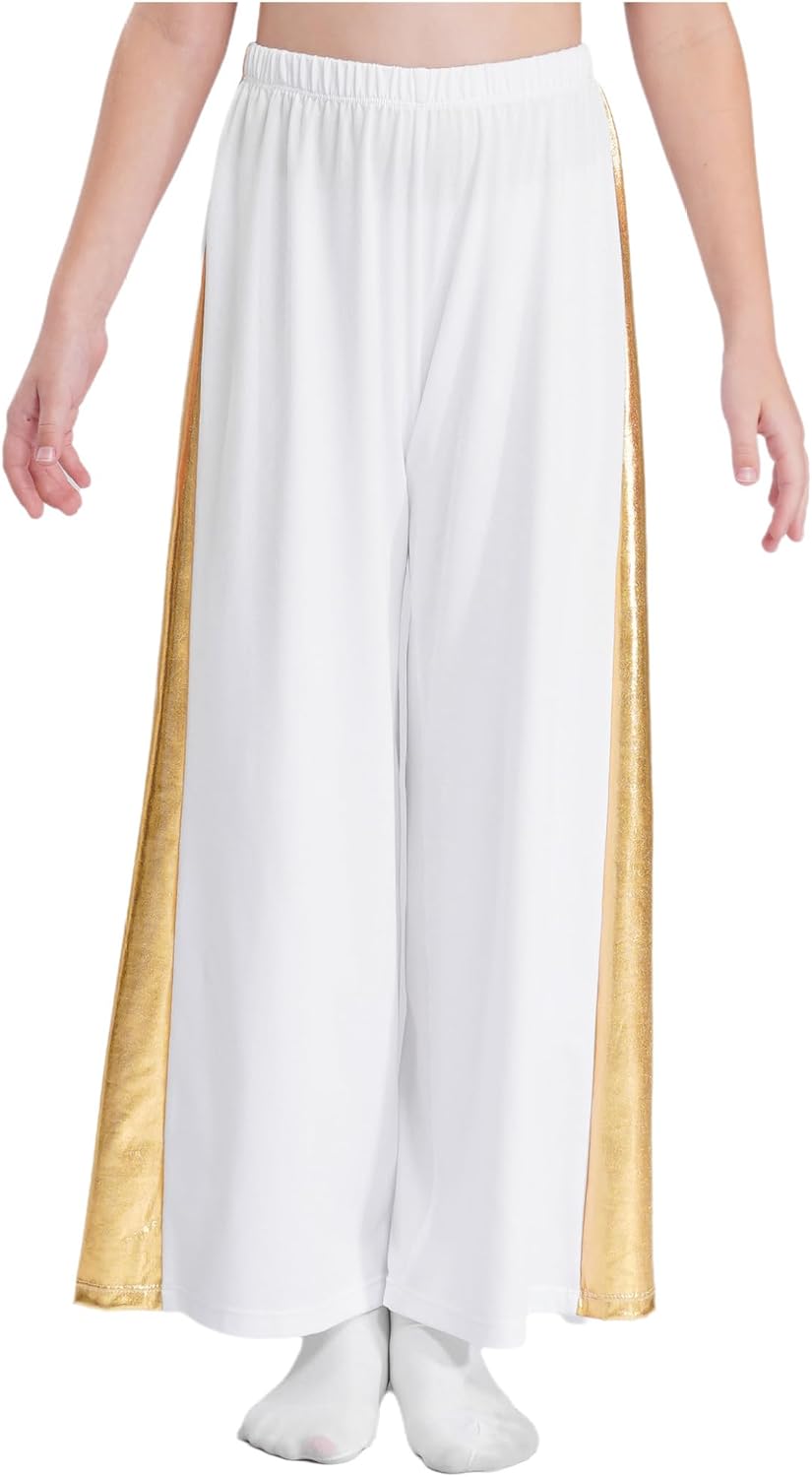 Girls Celebration of Spirit Palazzo Pant Loose Fit Elastic Waist Wide Leg for Yoga Liturgical Praise Dance Pant