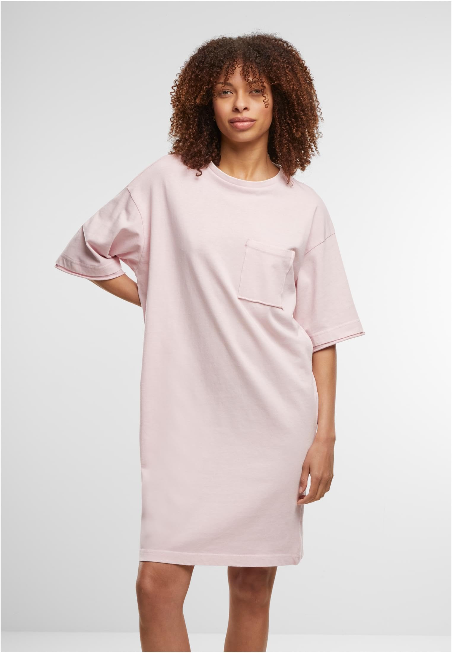 Urban Classics Damen Kleid Ladies Washed Jersey T-Shirt Dress, Damen-T-Shirt-Kleid aus gewaschenem Jersey, lockere Passform, Größen XS - 5XL