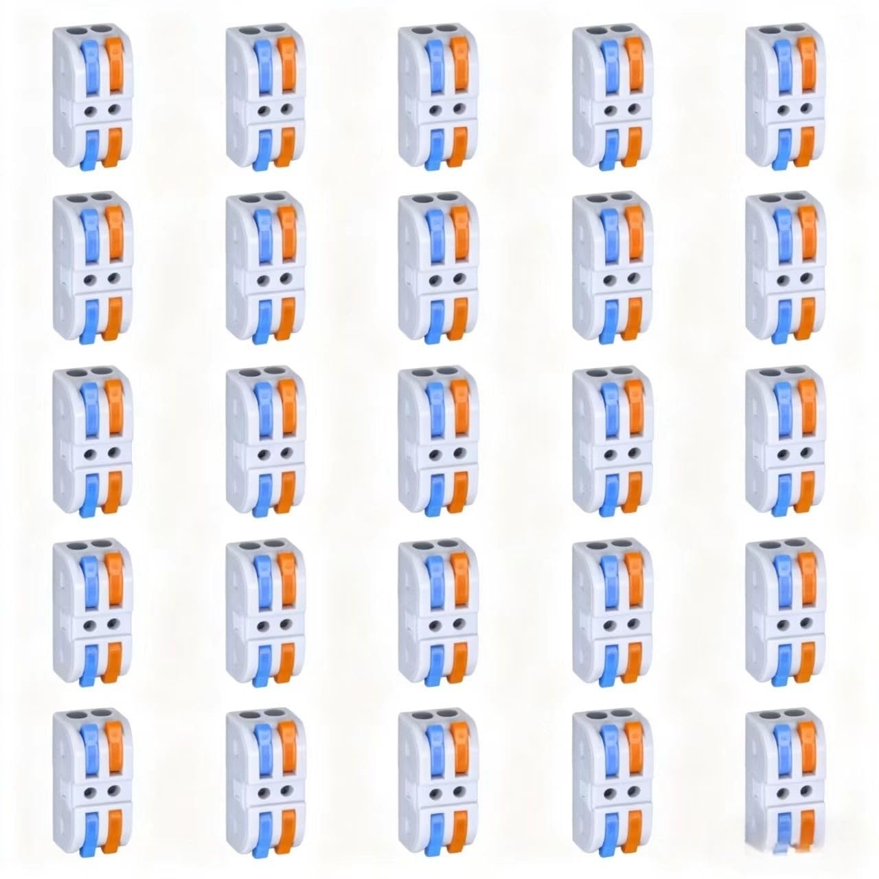 50 PCS of Wire Connector Kits, 2 Pairs of 2-Row Direct-Action Lever Wire connectors, nut, Push-in Quick Connector Assembly, Compact Joint, 28-12 AWG