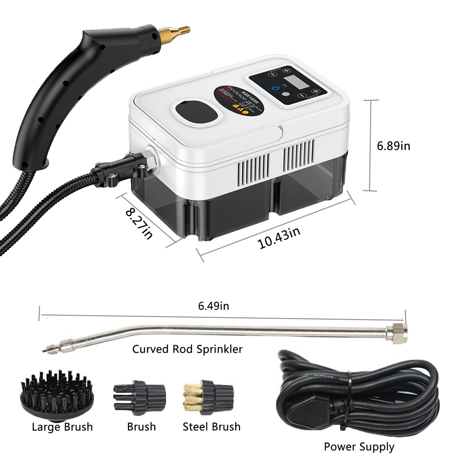 Multiuso Limpiador A Vapor de Mano, 1600W Potente Vaporeta Limpieza Hogar de Alta Presión con Pantalla Táctil, 1200ml Portátil Máquina Limpieza a Vapor Presurizada Alta Temperatu