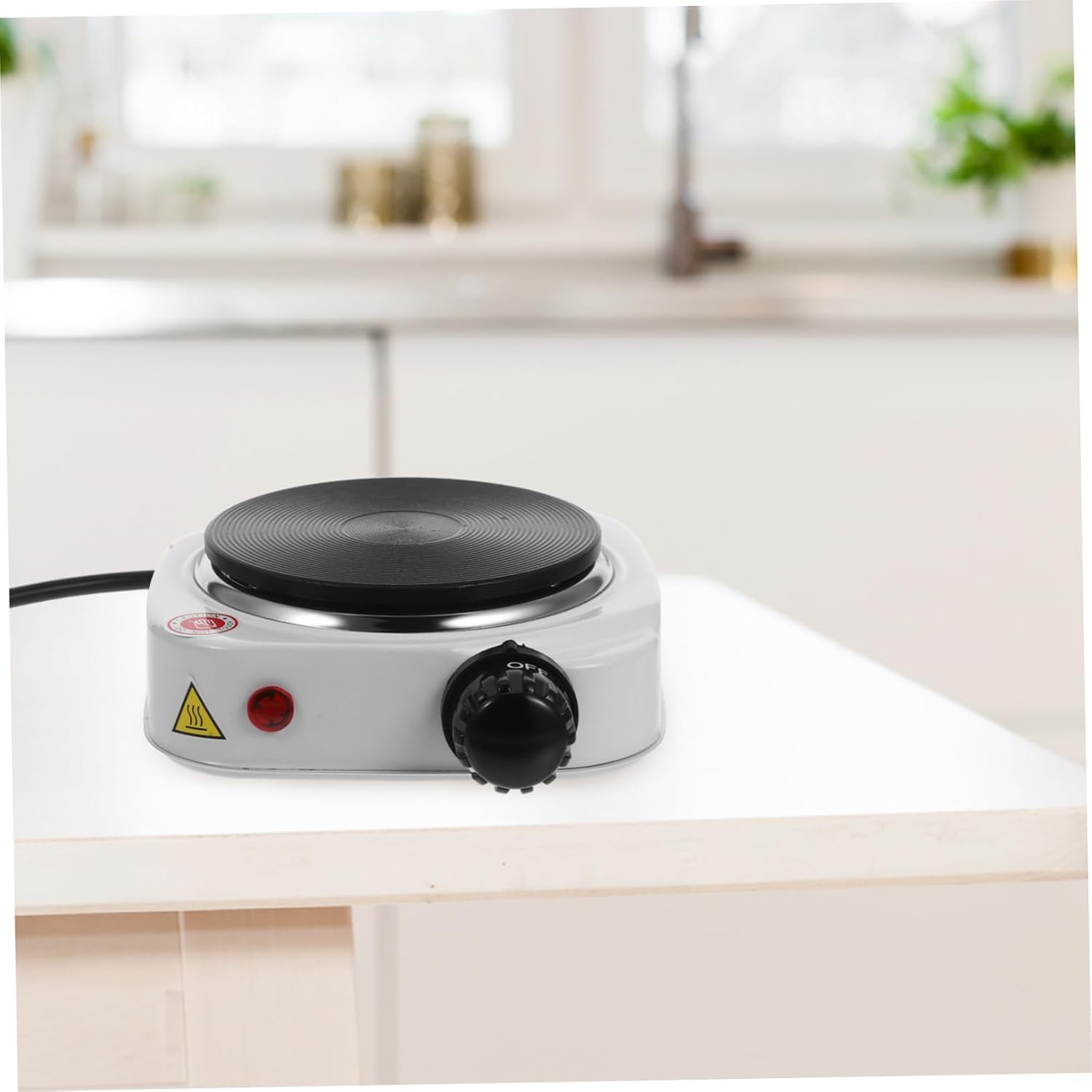 STOBAZA Burner with Adjustable Temperature Compact Mini Hot Plate for Cooking Brewing Tea and More Compatible with All Cookware Safety Power Protection US Plug