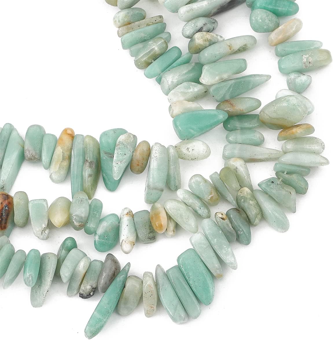 BEADIA Natural Amazonite Irregular Teardrop Stone Beads 0.4"-1.2" Loose Semi Gemstone Beads for Jewelry Making 15 Inch/Strand 0.4"-1.2" Amazonite