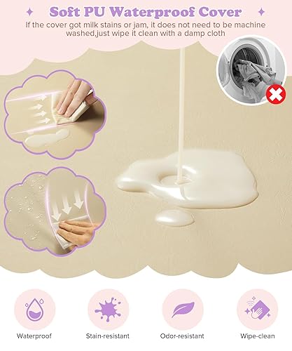 Miniatura 3 de Alfombra de juego para bebé plegable de 59 x 59 pulgadas  Alfombra de juego impermeable para bebés  Tapete de espuma suave acolchado para sala de