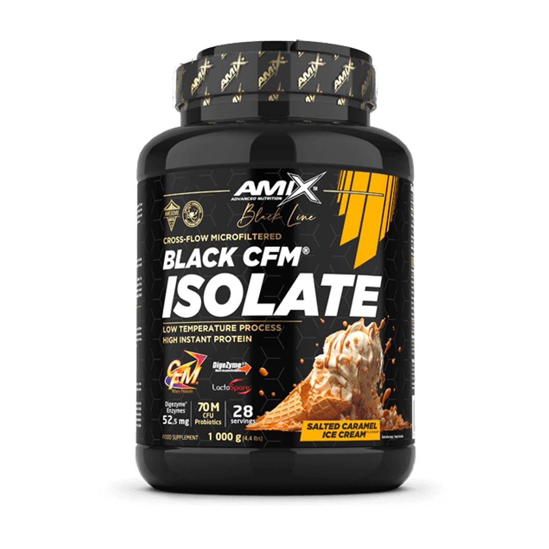 Amix Molkenproteinisolat BLACK CFM ISOLATE – Caramel-Salt Geschmack, 1 kg