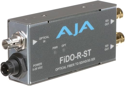 Aja FiDO-R-ST Single Channel Optical Fiber ST to SDI Converter with Dual SDI Outputs
