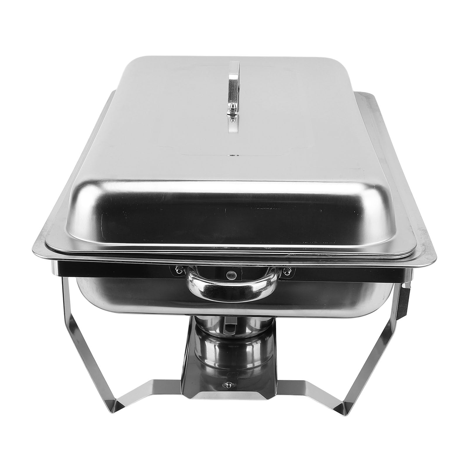 Bewinner Scaldabuffet Commerciale in Acciaio Inossidabile con 2 Scomparti per Catering, con Fornello a Etanolo, Scaldavivande Elettrico a Doppia Pentola con Isolamento a Base d'Acqua per