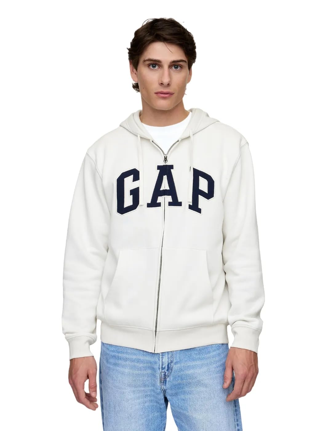 Gap Men's Carls Stone Heritage Logo Full Zip Hoodie, Xl