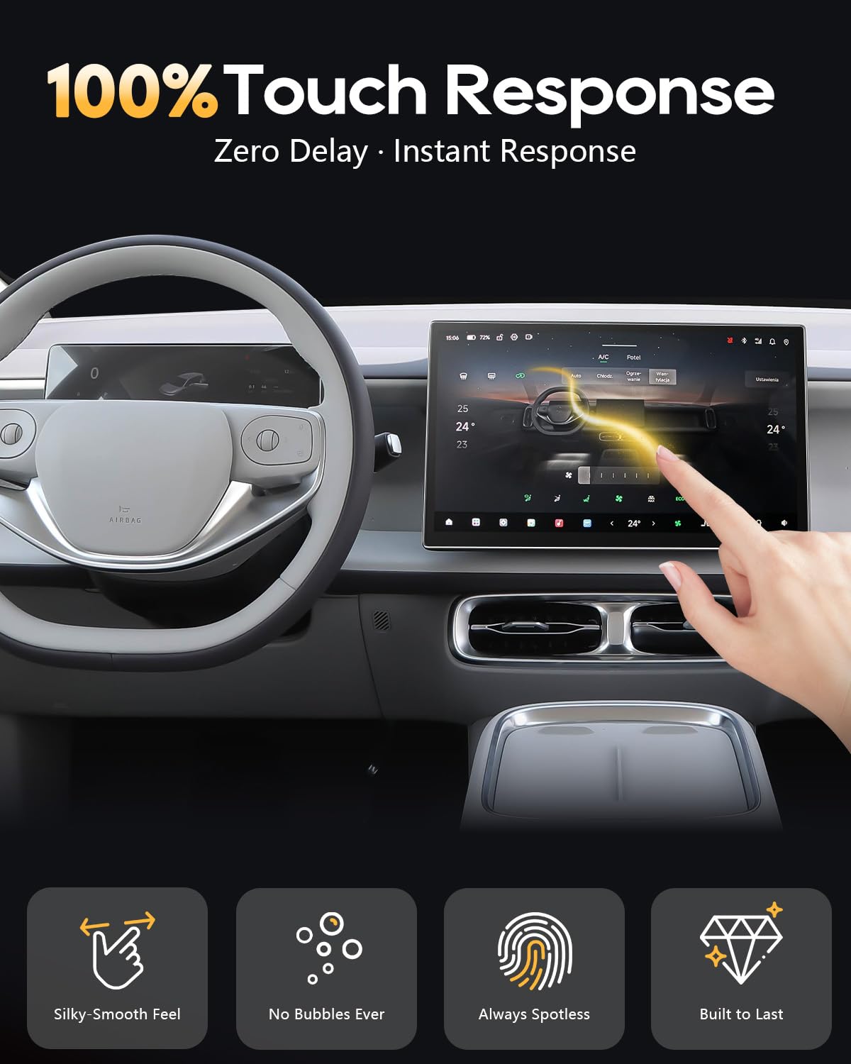 YEE PIN [2 Stück] 9H Glas Kratzfestes Schutzglas Set Kompatibel mit Leapmomtor B10 EV SUV 2025 2026, 14,6" Navigation Displayschutzfolie + 8,8" Digital Cockpit Schutzfolie Auto Zubehör