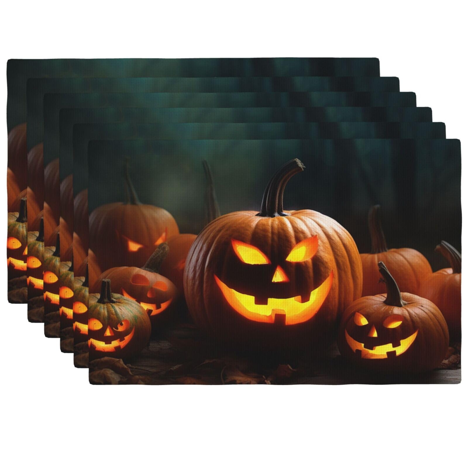 Set de table lavable citrouilles pour proteger la table de cuisine a Halloween