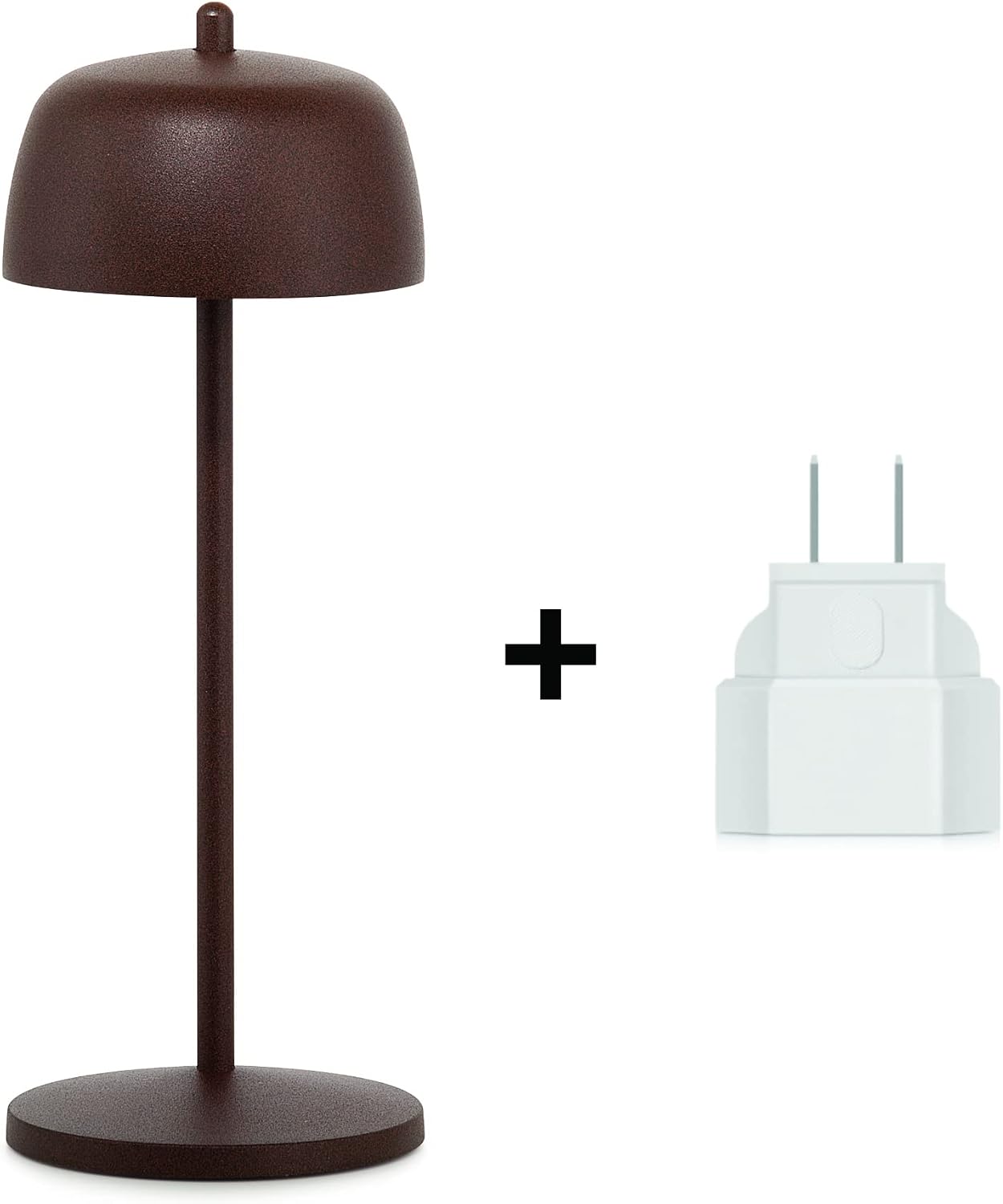 LA VILLE LUMIÈRE Theta Table lamp Dimmable Wireless LED New 2022 | US Plug | IP65 Protection, Indoor/Outdoor use | Contact Charging Base | Long Term up 12 Hours, US Plug Adapter (Corten) image 5