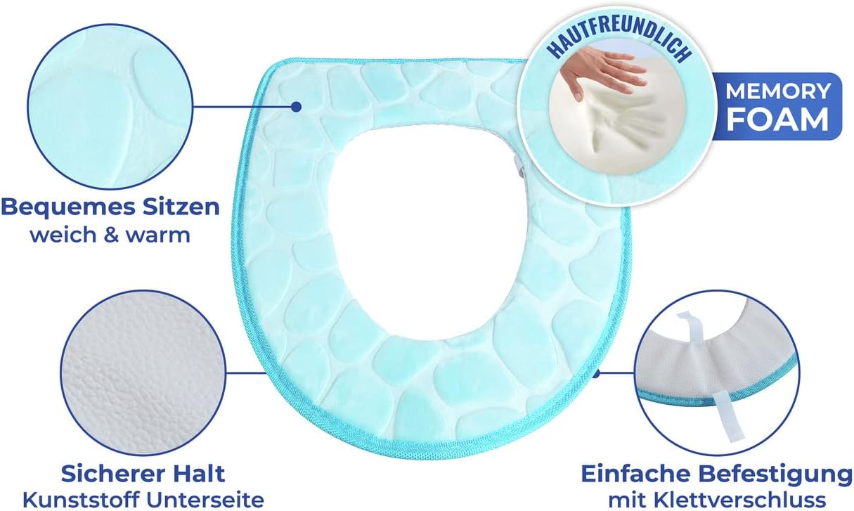 Maximex Memory Foam Toilet Seat Pad Blue