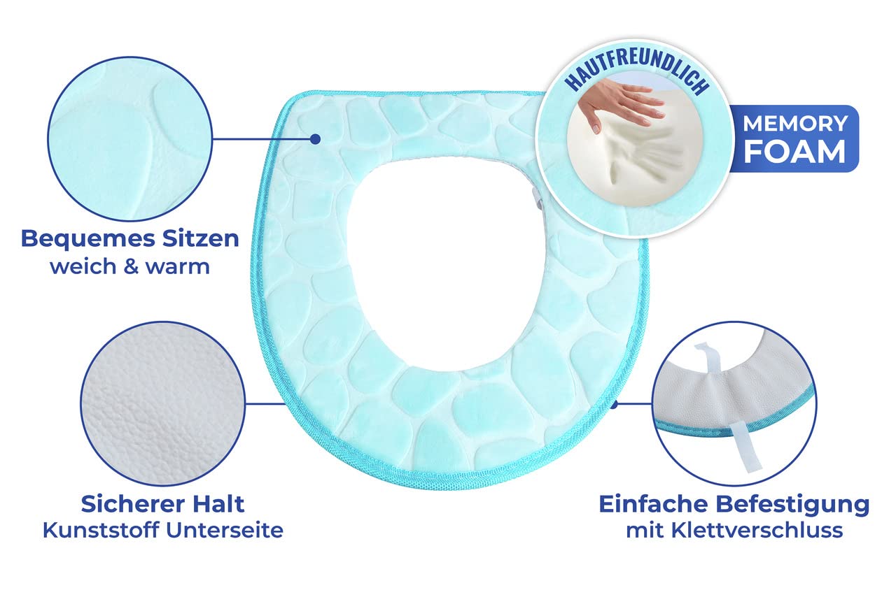 WENKO Poduszka na deskę sedesową Memory Foam niebieska