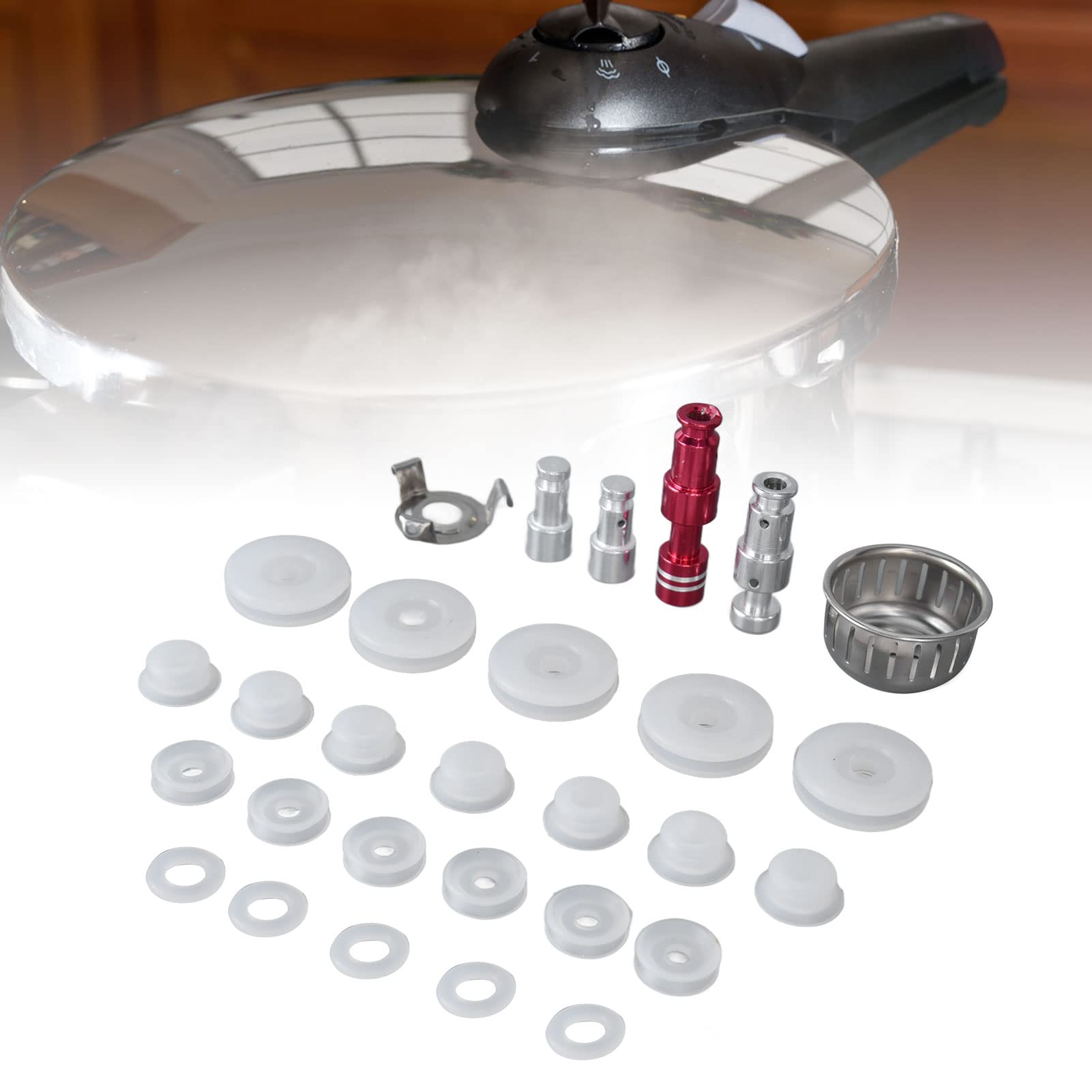 Electric Pressure Cooker Accessory Set - Universal Valve Gasket, Anti Blocking Bracket, Replacement Parts - Silicone, Easy Installation, Improved Performance, Applicable to