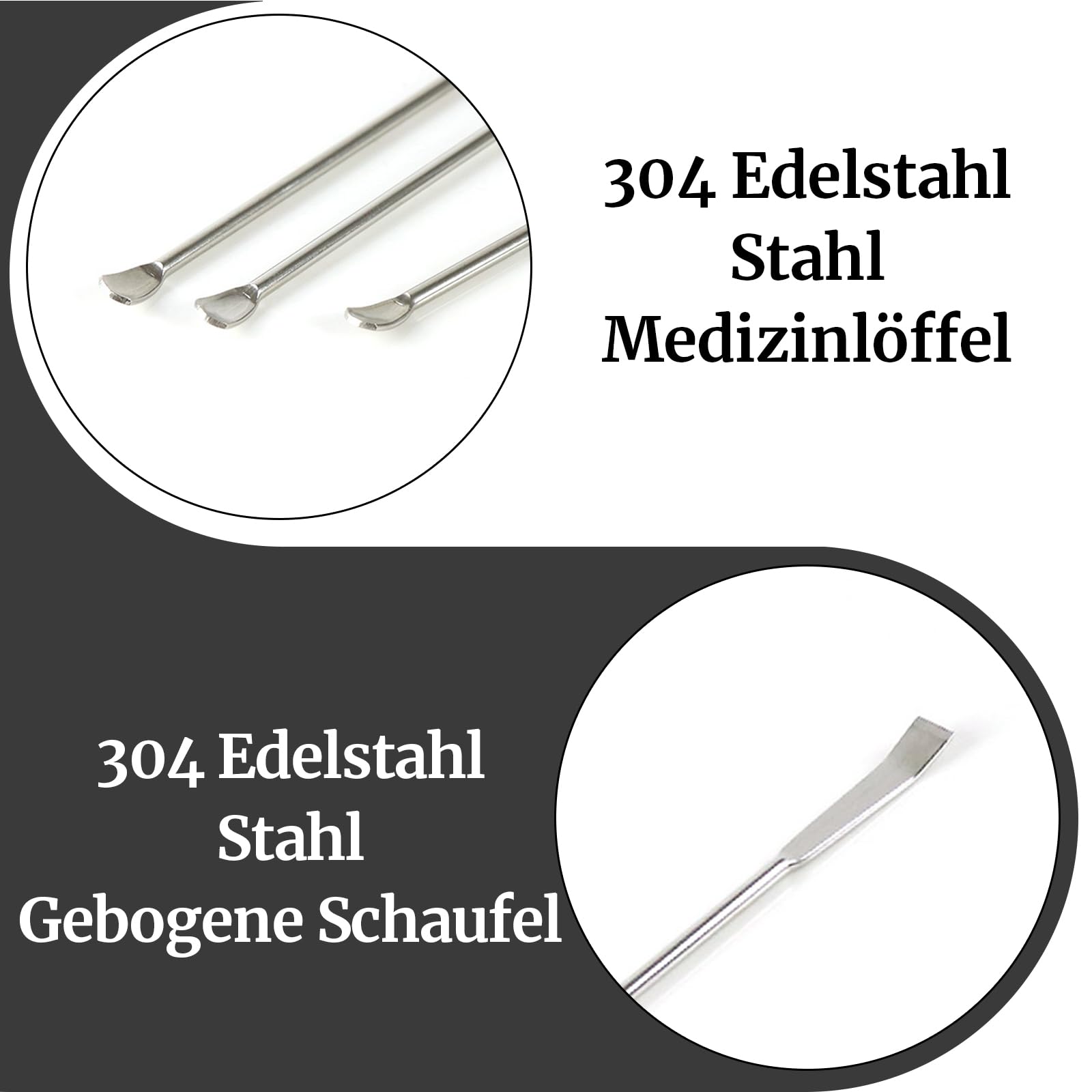Lot de 2 spatules de laboratoire en acier inoxydable - Micro cuillère à échantillons - Spatule à double tête - Spatule de laboratoire en acier inoxydable - Spatule de laboratoire - Cuillère