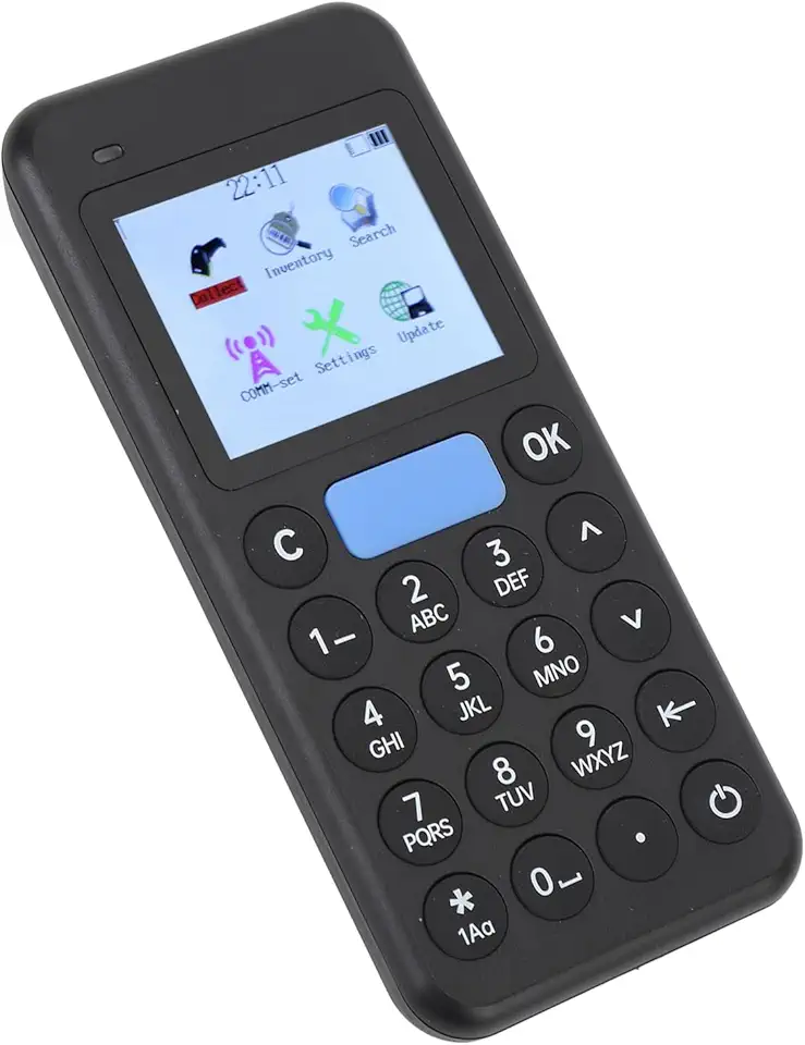 Scanner de Código de Barras Sem Fio Portátil Coletor de Dados Portátil de Tela de 2,4 Polegadas para Gerenciamento de Estoque