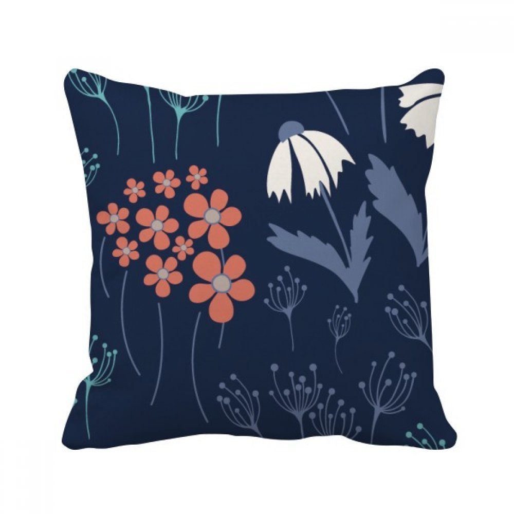 Coussin fleur bleue pour canapé terne 40x40cm housse carrée multicolore de décoration