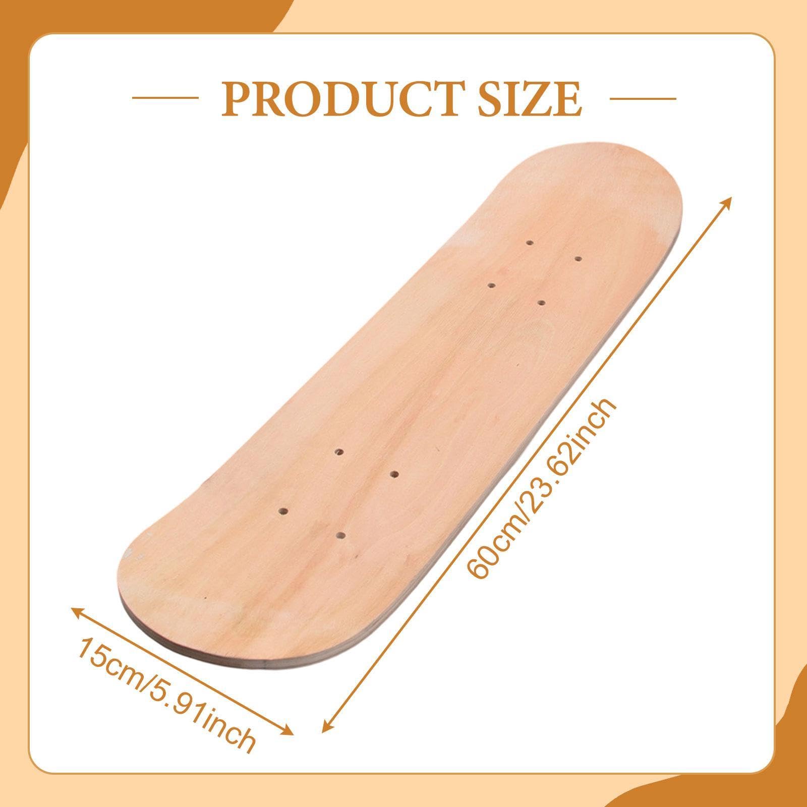 Sharplace Blanko-Skateboard-Deck für Kinder, Holz, blankes Longboard-Deck, Ersatz, unbemalt, leicht, Kunst-Malbrett für Anfänger, Mädchen