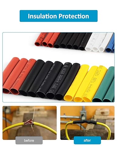 Miniatura 10 de 650 tubos termorretráctiles Black innhom Tubo termorretráctil de alambre de envoltura de alambre aprobado por UL 2:1 Kit de cables eléctricos